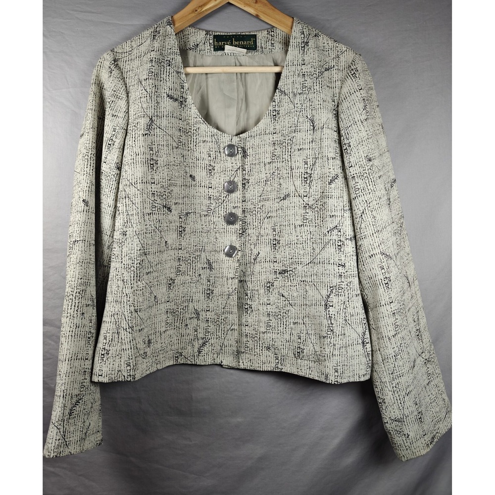 Vintage Harve Bernard Collection Lightweight Collarless Blazer Petites Sz 10‎